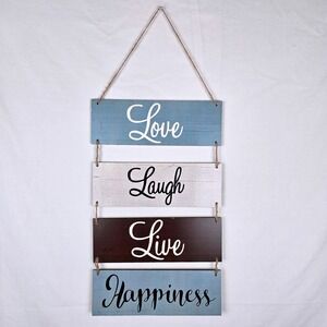 Rustic Wood Love Laugh Live‎ Happiness Wall Hanging Sign Farmhouse Decor 27in